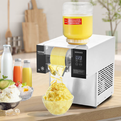 Commercial Snowflake Ice Machine, 375LBS/24H Snowflake Ice Maker, Stainless Steel Ice Shaver Machine, Electric Snow Cone Maker, Air Cooling System for Rapid Heat Dissipation, for Bakery, Cafe - Image 8