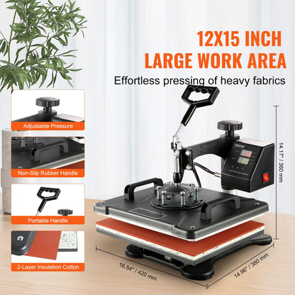 1400W Heat Press Machine 8 In 1 Sublimation Steel Frame Heat Presses with Temperature And Time Control (12X15INCH 8IN1) - Image 4