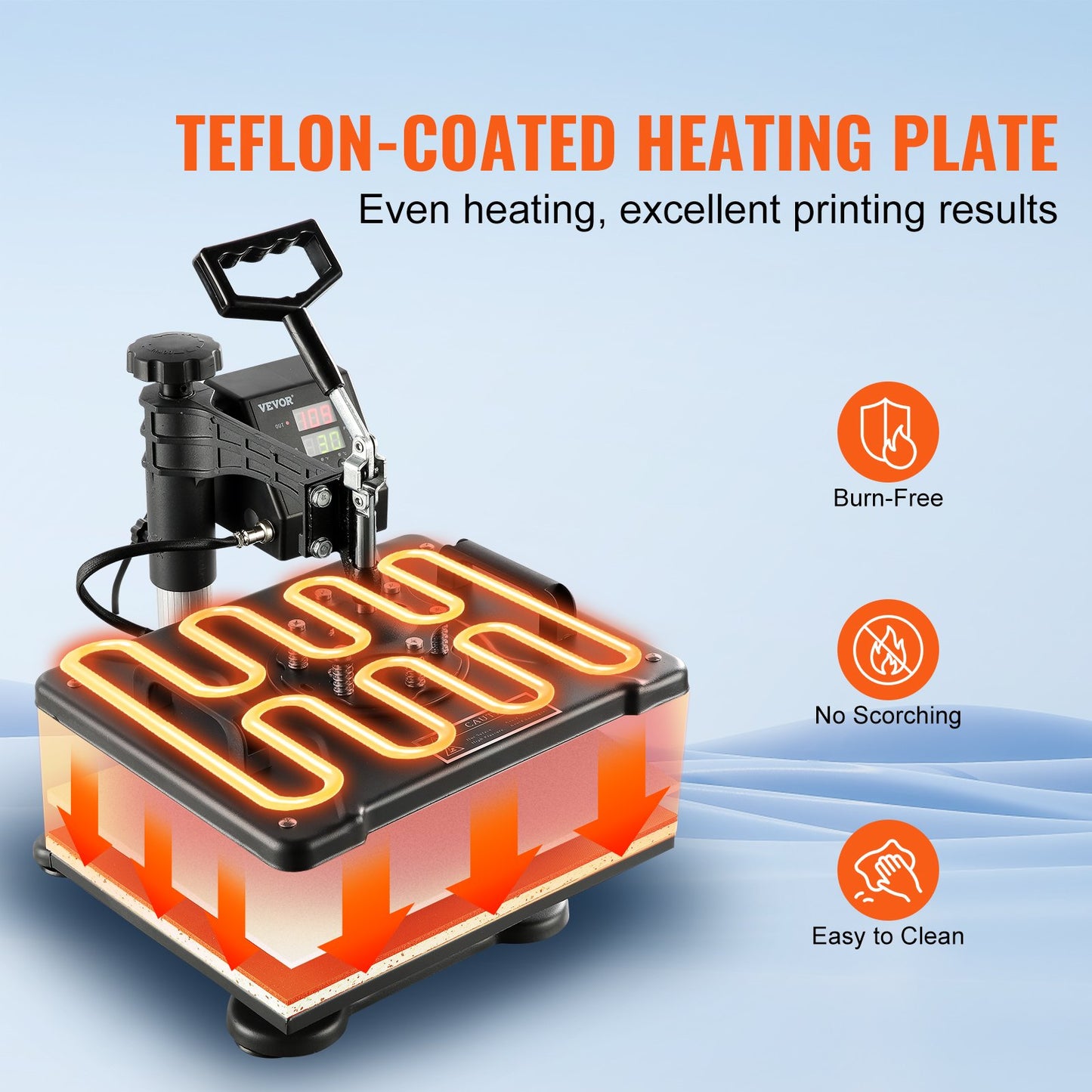 1400W Heat Press Machine 8 In 1 Sublimation Steel Frame Heat Presses with Temperature And Time Control (12X15INCH 8IN1) - Image 5