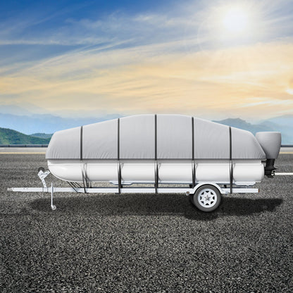 Pontoon Boat Cover 800D Waterproof Trailerable 19-20 ft with Storage Bag - Image 8