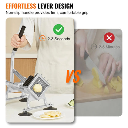 Commercial Vegetable Slicer, 1/4 inch Fruit Slicer, Stainless Steel and Aluminum Alloy Vegetable Cutter Slicer Machine, Manual Slicer with Non-slip Feet, for Radishes, Onions, Potatoes, Lemons - Image 3