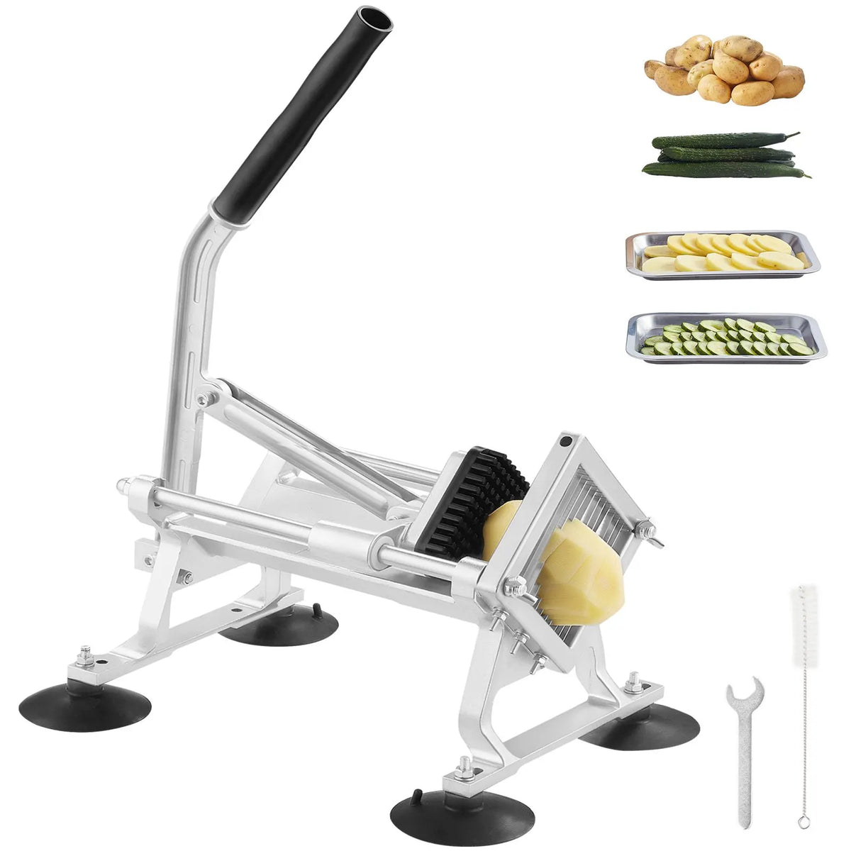 Commercial Vegetable Slicer, 1/4 inch Fruit Slicer, Stainless Steel and Aluminum Alloy Vegetable Cutter Slicer Machine, Manual Slicer with Non-slip Feet, for Radishes, Onions, Potatoes, Lemons - Image 9