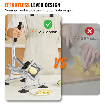 Commercial Vegetable Slicer, 1/2 inch Fruit Slicer, Stainless Steel and Aluminum Alloy Vegetable Cutter Slicer Machine, Manual Slicer with Non-slip Feet, for Radishes, Onions, Potatoes, Lemons - Image 3