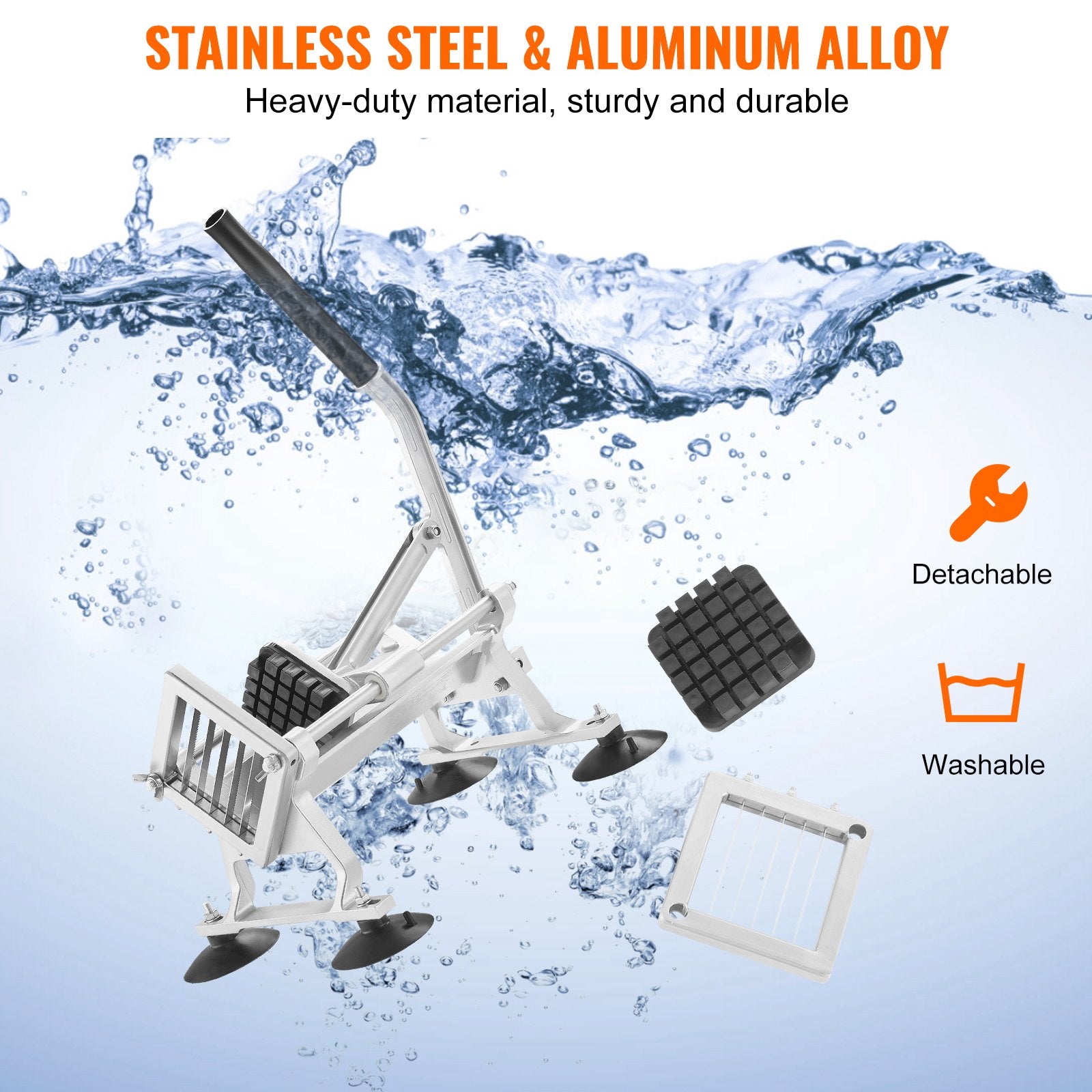 Commercial Vegetable Slicer, 1/2 inch Fruit Slicer, Stainless Steel and Aluminum Alloy Vegetable Cutter Slicer Machine, Manual Slicer with Non-slip Feet, for Radishes, Onions, Potatoes, Lemons - Image 6
