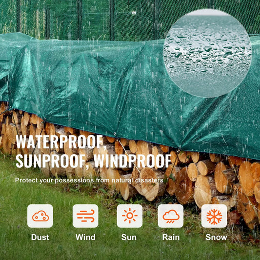 PVC Waterproof Tarp, 16.5 x 29.5 ft Heavy Duty PVC Tarpaulin, Tear-Proof and Weather-Proof, with Grommets and Reinforced Edges for Canopy Boat RV Tent Shelter Trailer Truck Cover, Green - Image 2