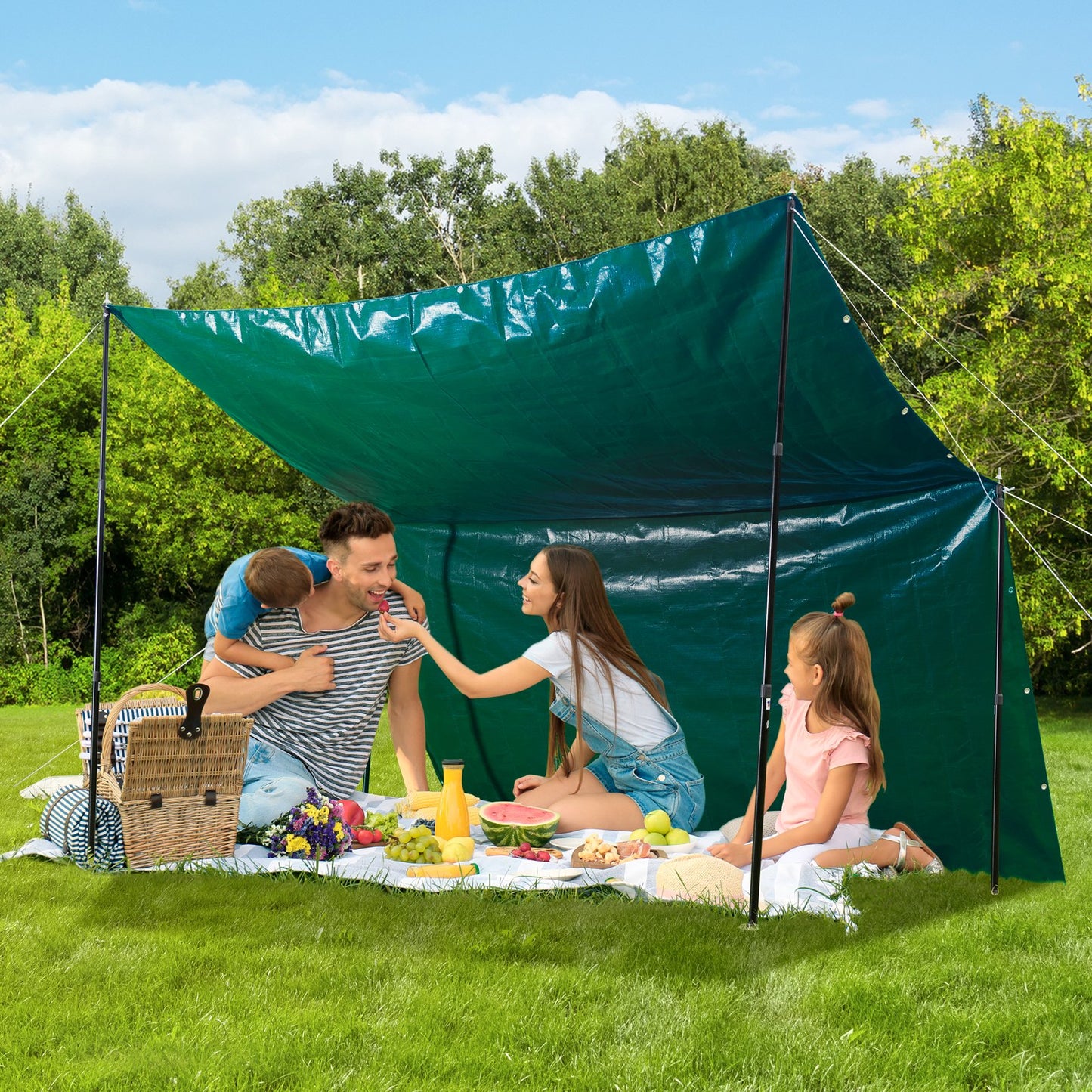 PVC Waterproof Tarp, 16.5 x 29.5 ft Heavy Duty PVC Tarpaulin, Tear-Proof and Weather-Proof, with Grommets and Reinforced Edges for Canopy Boat RV Tent Shelter Trailer Truck Cover, Green - Image 8