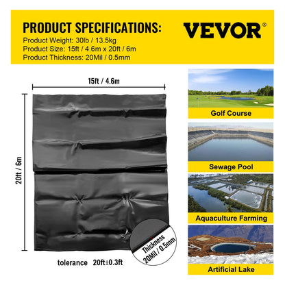 LLDPE Pond Liner 15x20 ft, Pond Liner 20 Mil, Fish Pond Liners for Waterfall, Pond and Fish Ponds - Image 7