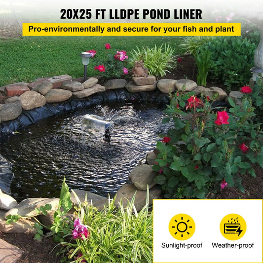 LLDPE Pond Liner 20x25 ft, Pond Liner 20 Mil, Fish Pond Liners for Waterfall, Pond and Fish Ponds - Image 2
