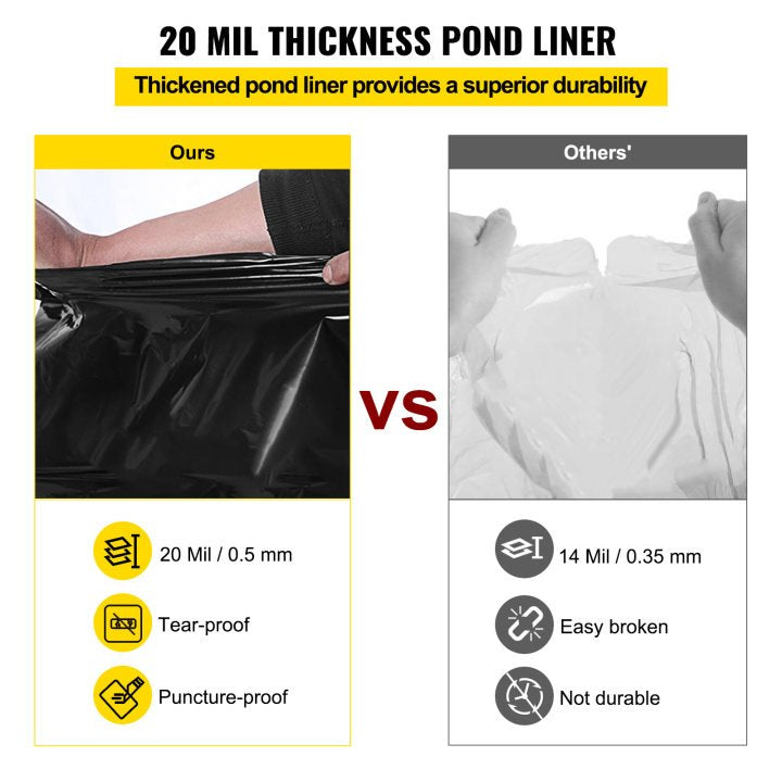 LLDPE Pond Liner 20x25 ft, Pond Liner 20 Mil, Fish Pond Liners for Waterfall, Pond and Fish Ponds - Image 3
