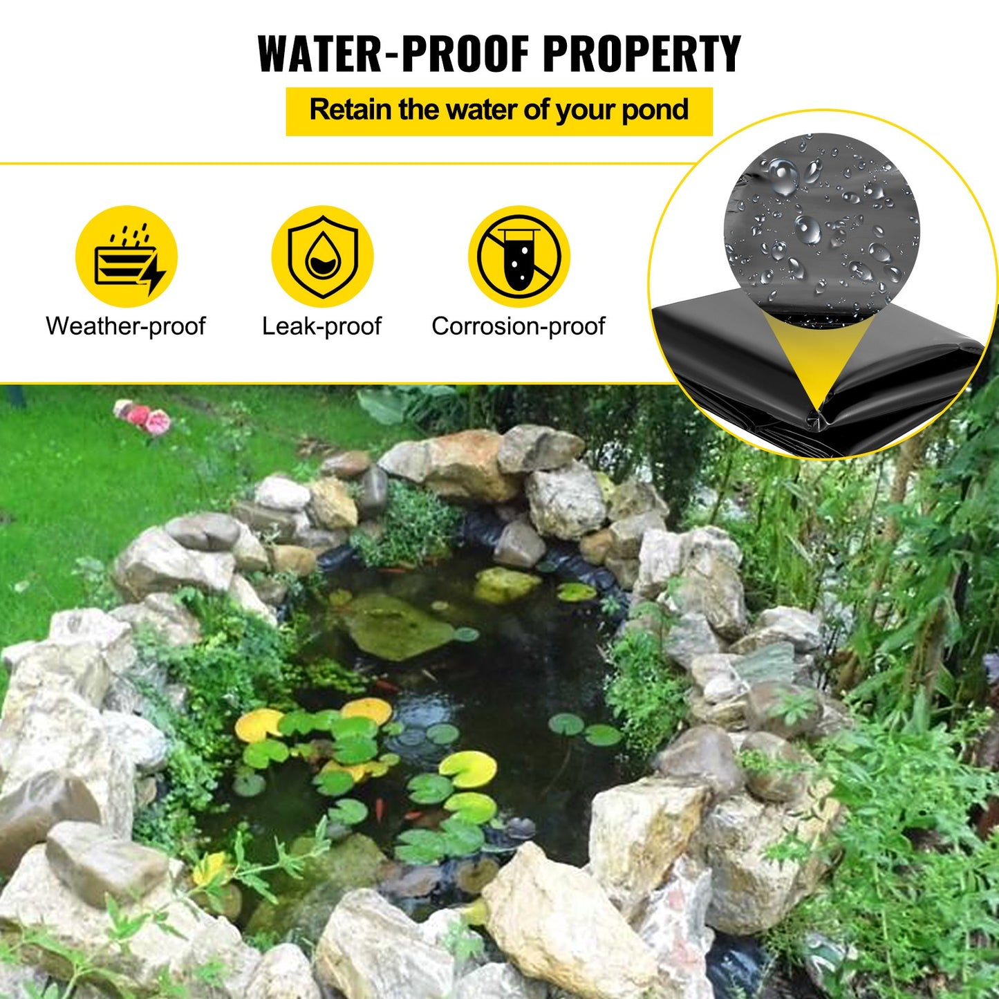 LLDPE Pond Liner 20x25 ft, Pond Liner 20 Mil, Fish Pond Liners for Waterfall, Pond and Fish Ponds - Image 5