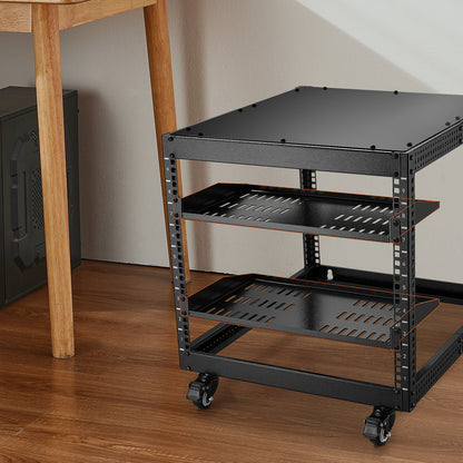 2PCS 1U Server Rack Shelf, 254mm Depth, 22.68kg Max Load Capacity Vented Cantilever or Wall Mount Rack Mount Shelf with Tray, Good Air Circulation for 482.6mm Network Cabinet or Equipment Rack - Image 8