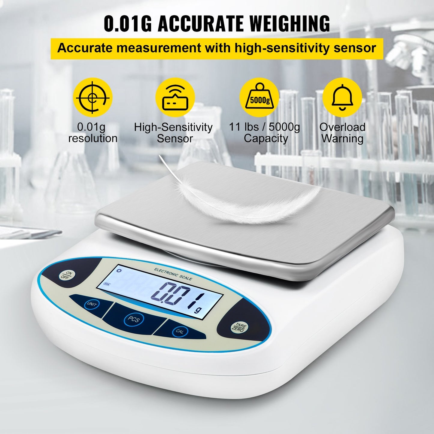 Lab Analytical Balance Digital Precision Scale 5000gx0.01g High Precision - Image 3