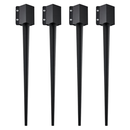 Fence Post Anchor Ground Spike 4 Pack 36 x 4 x 4 In Metal Fence Stakes