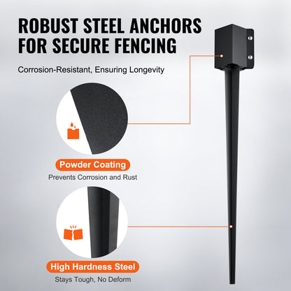 Fence Post Anchor Ground Spike 4 Pack 36 x 4 x 4 In Metal Fence Stakes - Image 3