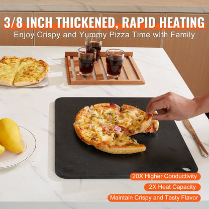 Pizza Steel, 16" x 14.5" x 3/8" Pizza Steel Plate for Oven, Pre-Seasoned Carbon Steel Pizza Baking Stone with 20X Higher Conductivity, Heavy Duty Pizza Pan for Outdoor Grill, Indoor Oven - Image 3