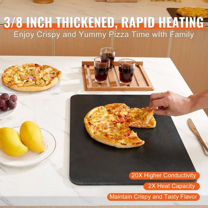 Pizza Steel, 20" x 14" x 3/8" Pizza Steel Plate for Oven, Pre-Seasoned Carbon Steel Pizza Baking Stone with 20X Higher Conductivity, Heavy Duty Rustproof Pizza Pan for Outdoor Grill, Indoor Oven - Image 3