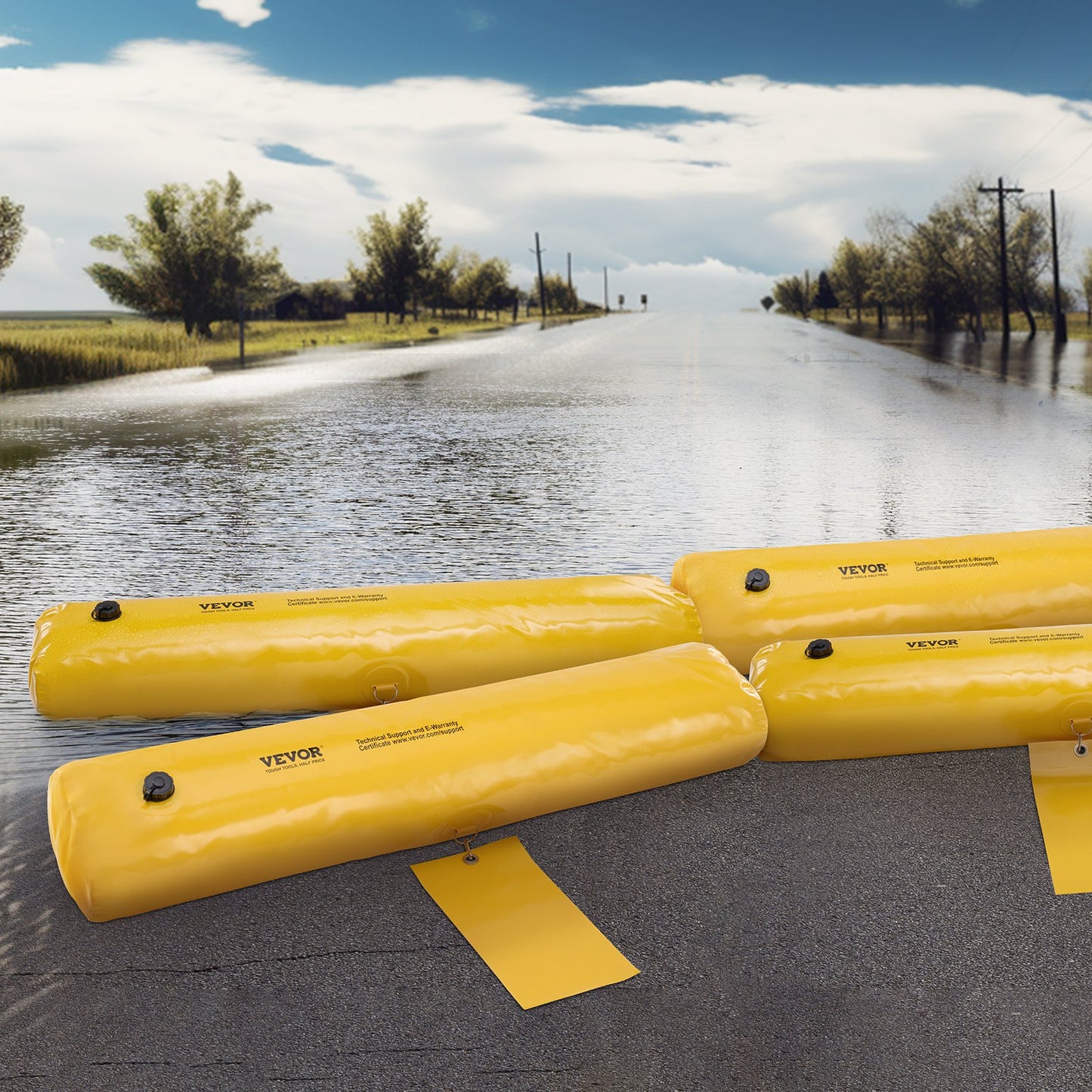 Flood Barriers, Sandbag Alternative Flood Bags 4 Pack, Flood Barrier for Home, Water Barriers for Flooding, Doorway, Driveway(4FTx6in) - Image 8