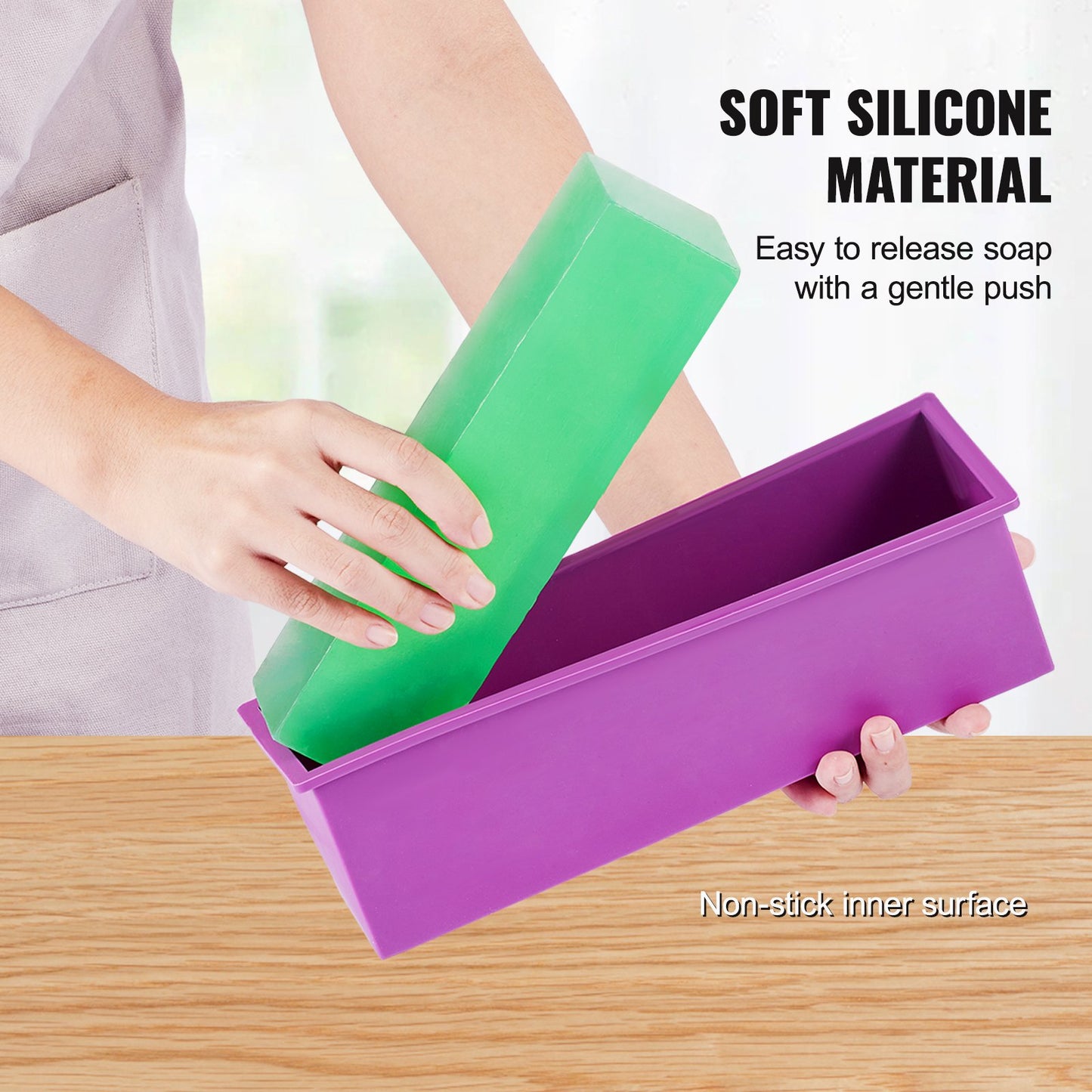 Soap Making Kit, Bamboo Cutting Box and Inner Box with Silicone Mold, Stainless Steel Straight Cutter and Wavy Cutter, 100 Bags and 105 Stickers, Soap Making Supplies DIY Kits for Adults - Image 6