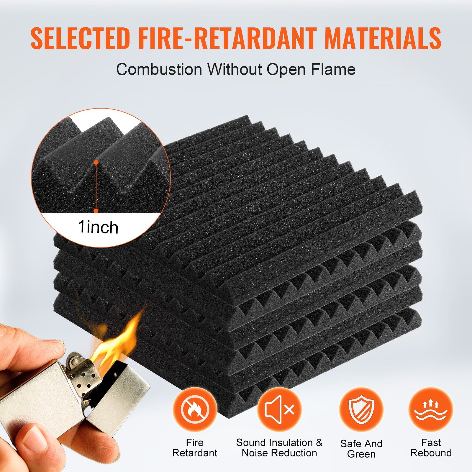 Acoustic Foam Panels 52 Pack 12 x 12 x 1 in for Studio Wall and Ceiling - Image 3