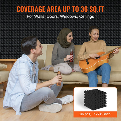 Acoustic Foam Panels 36 Pack 12 x 12 x 2 in for Studio Wall and Ceiling - Image 5