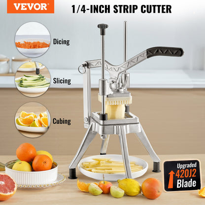Commercial Vegetable Fruit Chopper 1/4" Blade Heavy Duty Professional Food Dicer Kattex French Fry Cutter Onion Slicer Stainless Steel for Tomato Peppers Potato Mushroom - Image 2