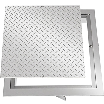Recessed Manhole Cover 60 x 60 cm Clear Opening, Galvanized Steel Drain Cover Overall Size 67 x 67 cm, Sealed Square Manhole Cover and Frame, Steel Man Hole Lid Inspection Access for Boat/