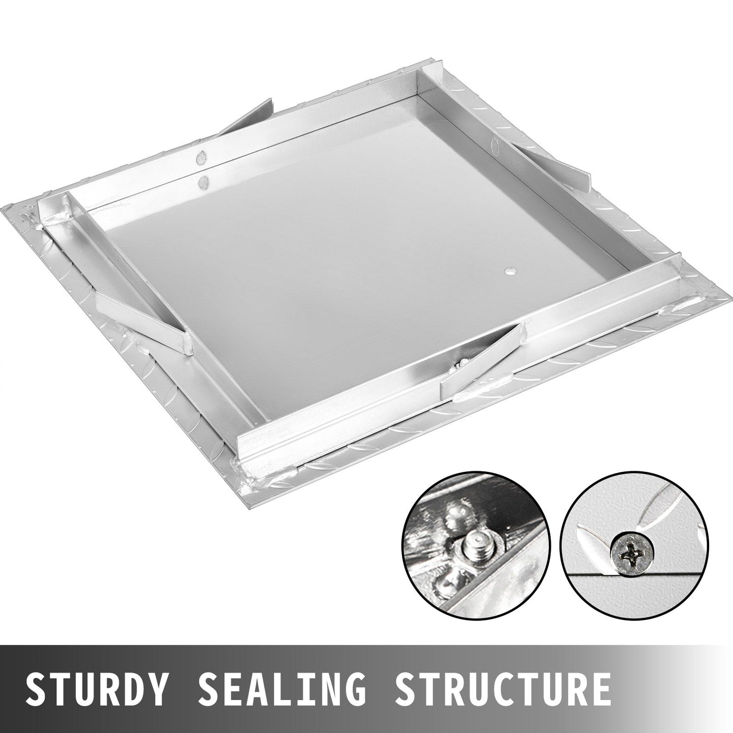 Recessed Manhole Cover 60 x 60 cm Clear Opening, Galvanized Steel Drain Cover Overall Size 67 x 67 cm, Sealed Square Manhole Cover and Frame, Steel Man Hole Lid Inspection Access for Boat/ - Image 5
