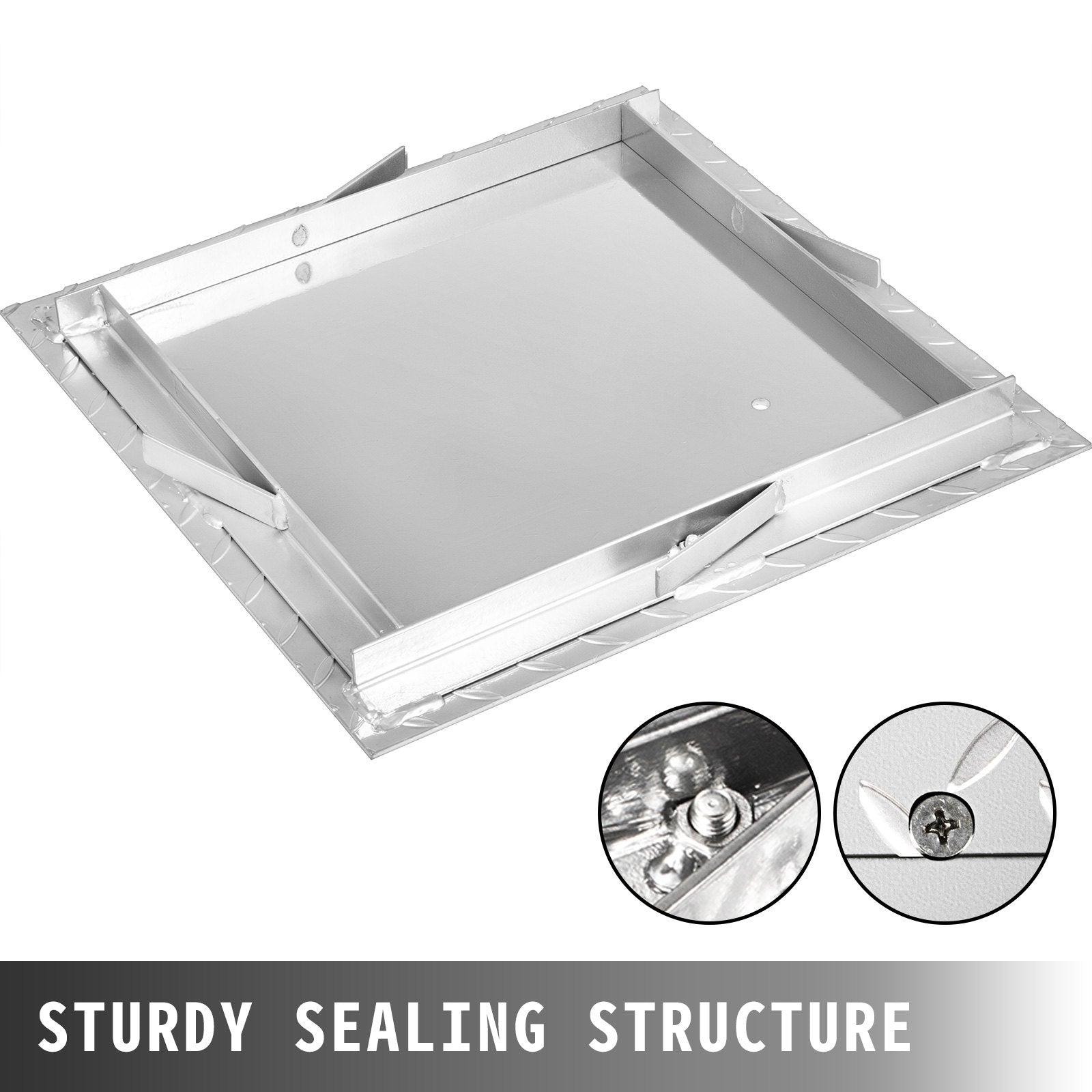 Recessed Manhole Cover 60 x 60 cm Clear Opening, Galvanized Steel Drain Cover Overall Size 67 x 67 cm, Sealed Square Manhole Cover and Frame, Steel Man Hole Lid Inspection Access for Boat/ - Image 5