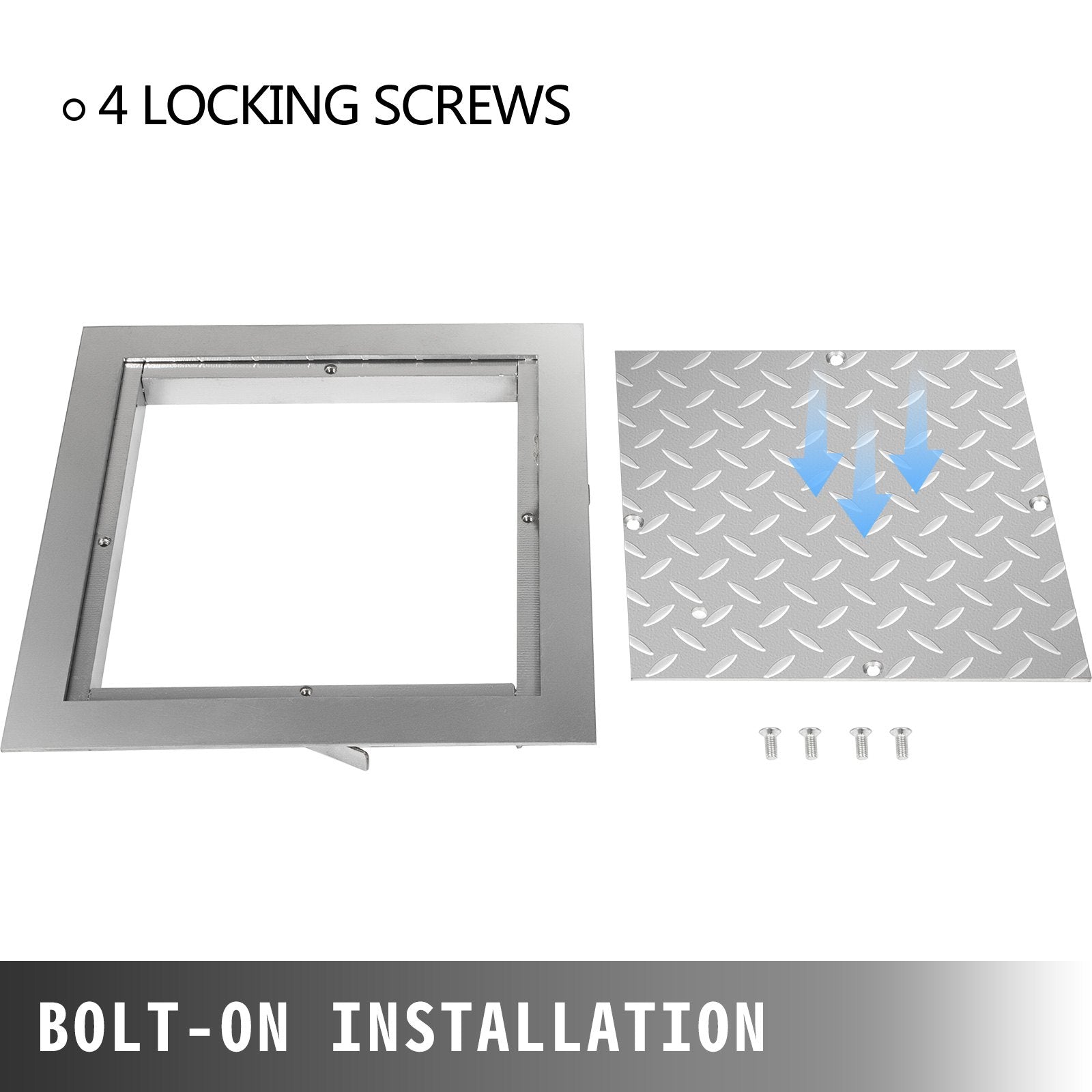 Recessed Manhole Cover 60 x 60 cm Clear Opening, Galvanized Steel Drain Cover Overall Size 67 x 67 cm, Sealed Square Manhole Cover and Frame, Steel Man Hole Lid Inspection Access for Boat/ - Image 6