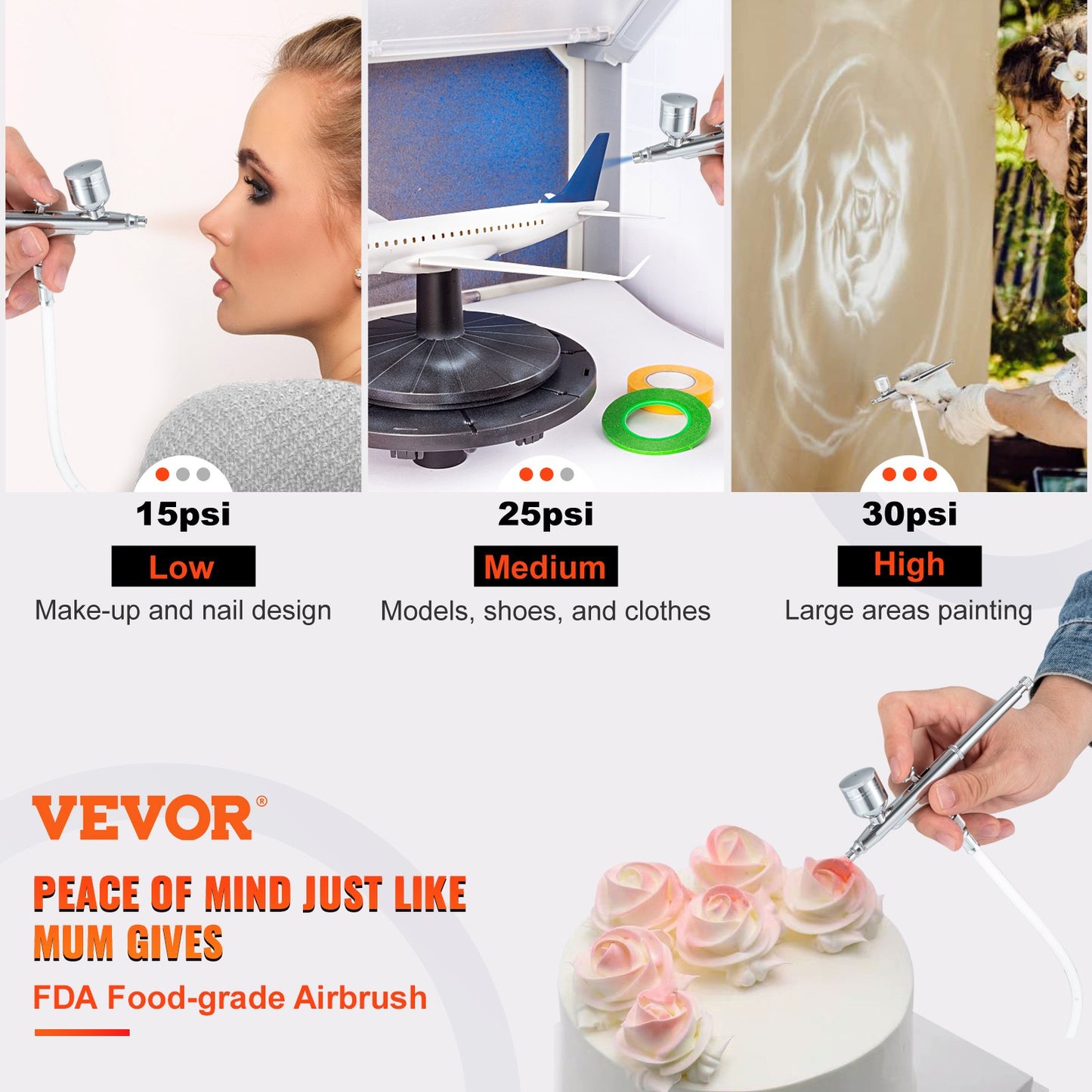 Airbrush Kit Dual-action Airbrush System Compressor Art Nail Makeup Model - Image 2