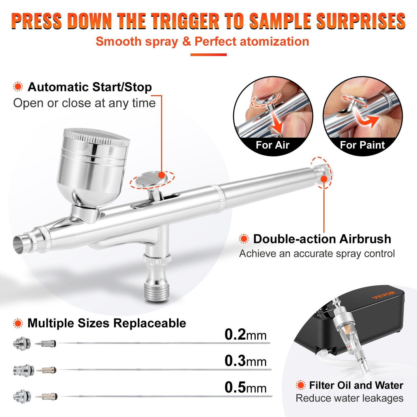 Airbrush Kit Dual-action Airbrush System Compressor Art Nail Makeup Model - Image 4