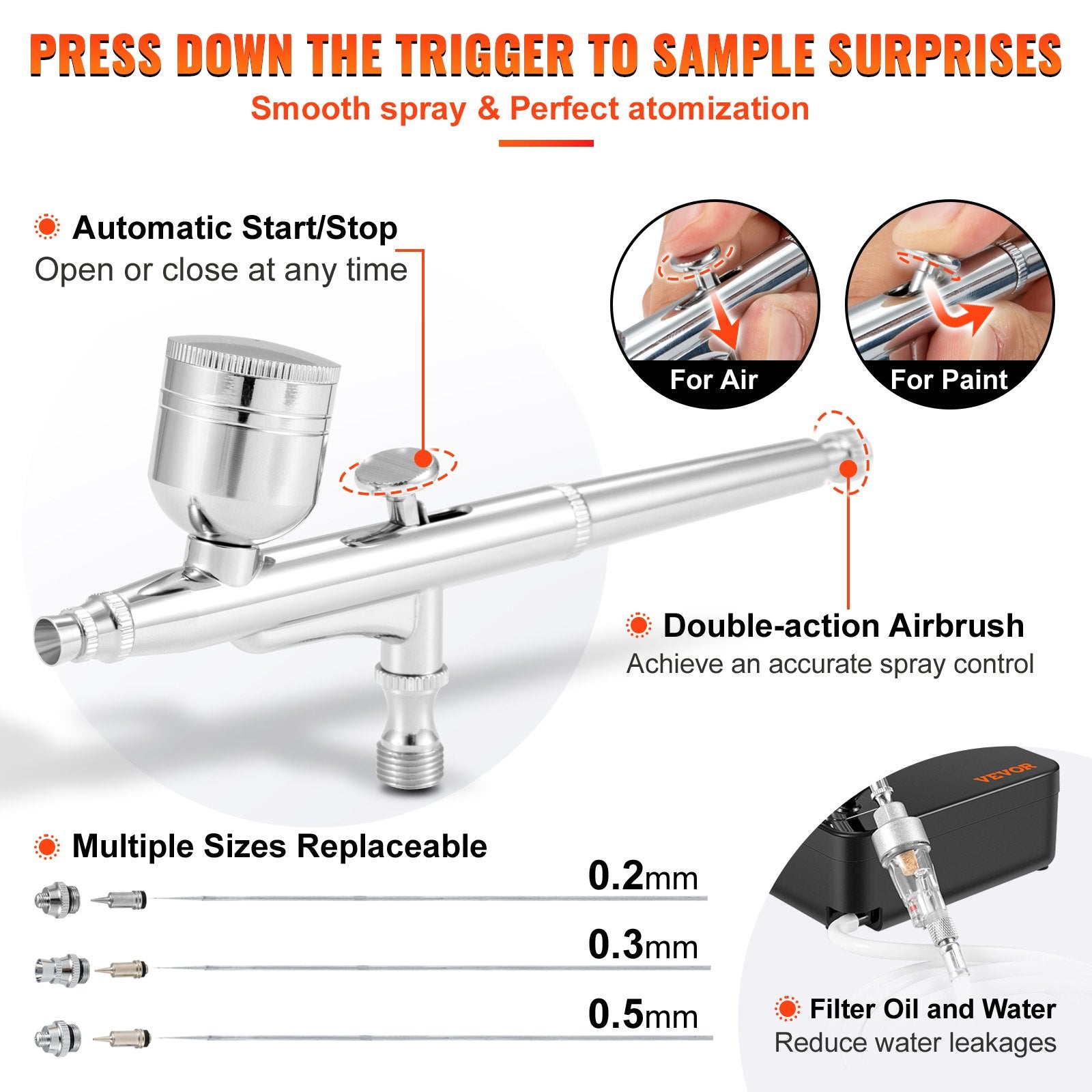 Airbrush Kit Dual-action Airbrush System Compressor Art Nail Makeup Model - Image 4