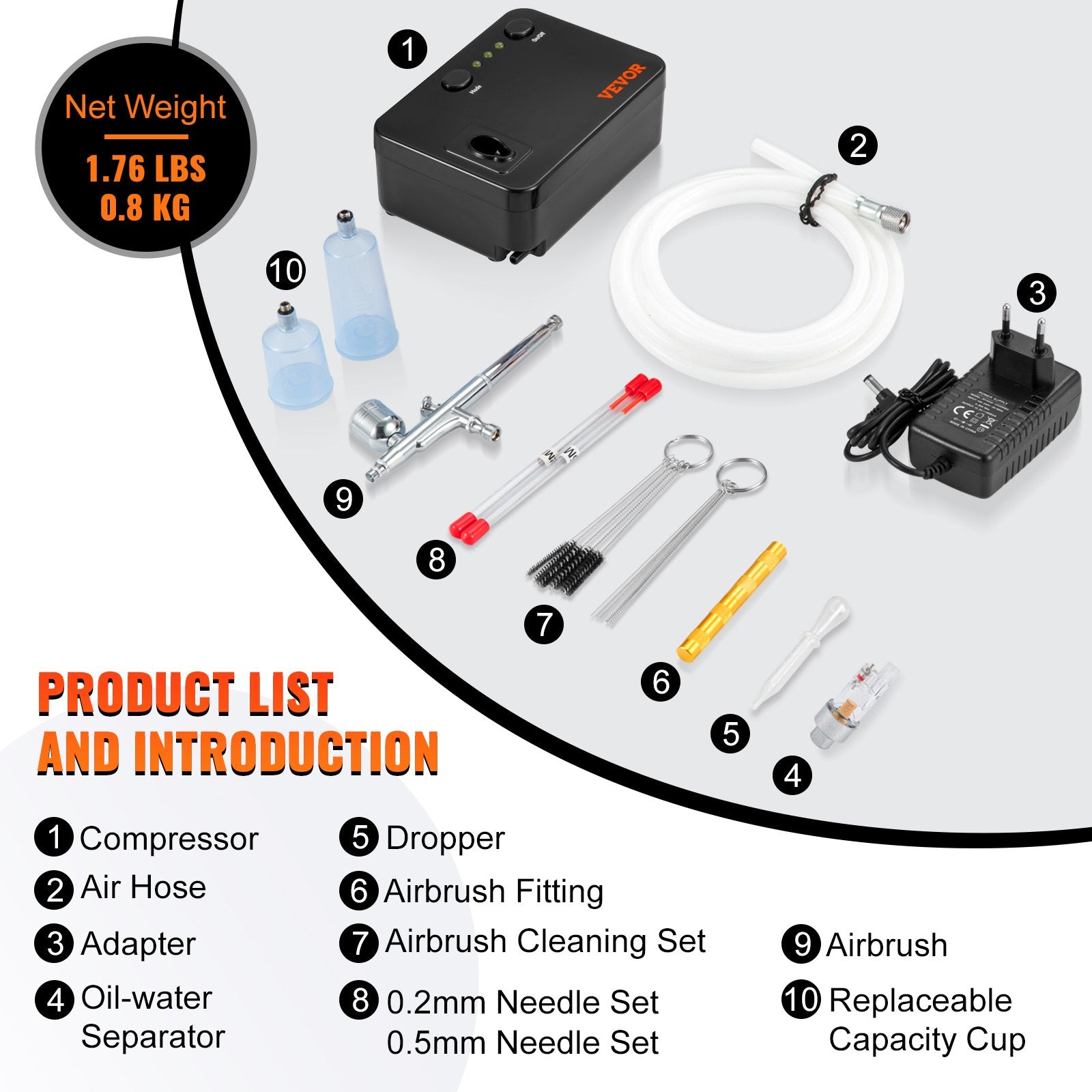 Airbrush Kit Dual-action Airbrush System Compressor Art Nail Makeup Model - Image 7