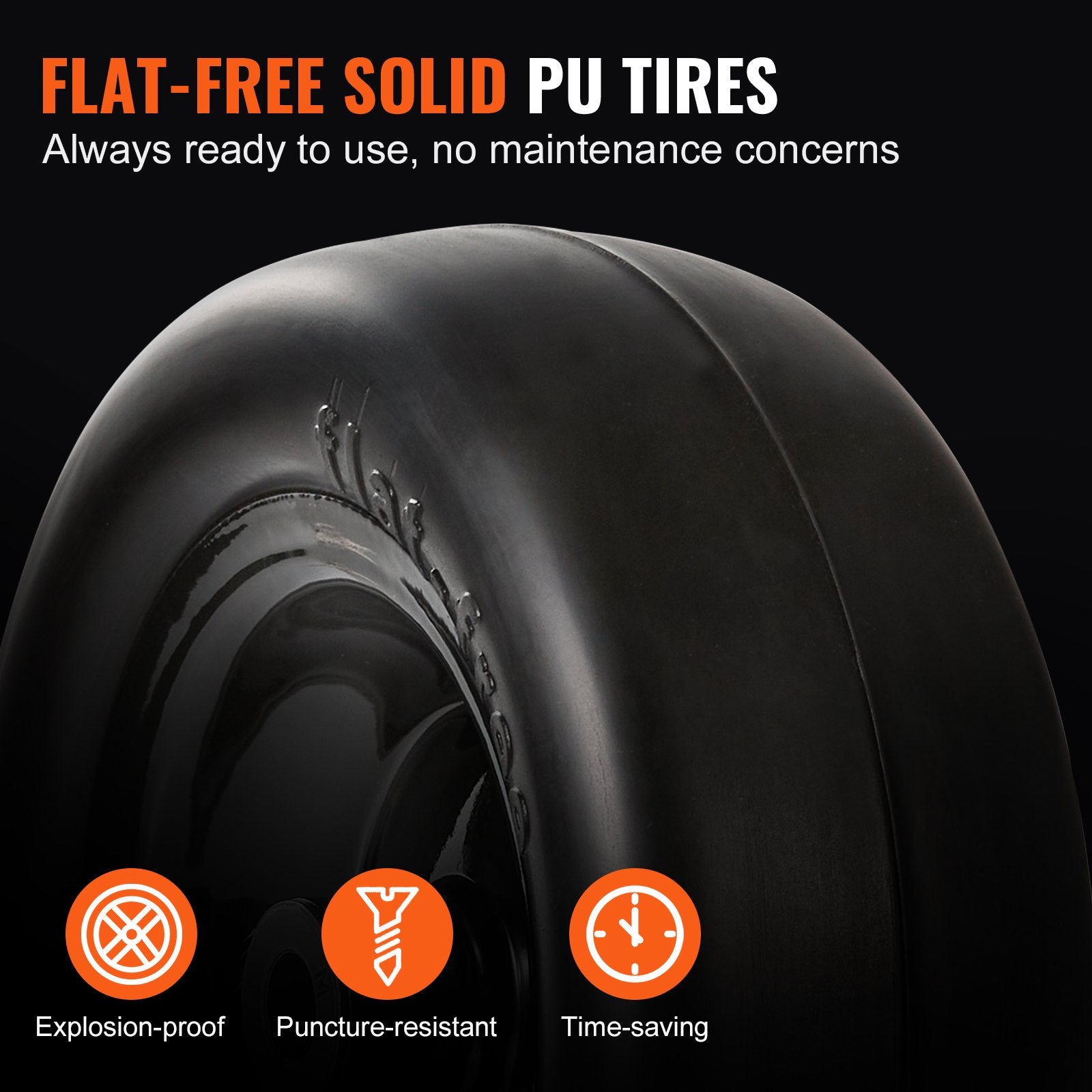 Lawn Mower Tires with Rim, 11x4-7" Tubeless Tractor Tires, 2-Pack Tire and Wheel Assemby, Flat-free PU Tire, 3.4" Centered Hub, 3/4" Bushing Size, 20 PCS Adapters for Riding Mowers Lawn Tractors - Image 5