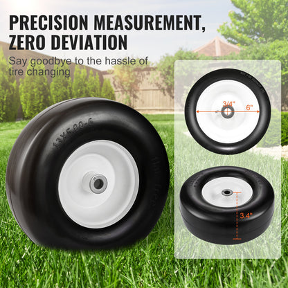 Lawn Mower Tires with Rim, 13x5-6" Tubeless Tractor Tires, 2-Pack Tire and Wheel Assembly, Flat-free PU Tires, 3.25"-5.9" Centered Hub, 3/4" Bushing Size, 20 PCS Adapter for Lawn Mowers Tractors - Image 3