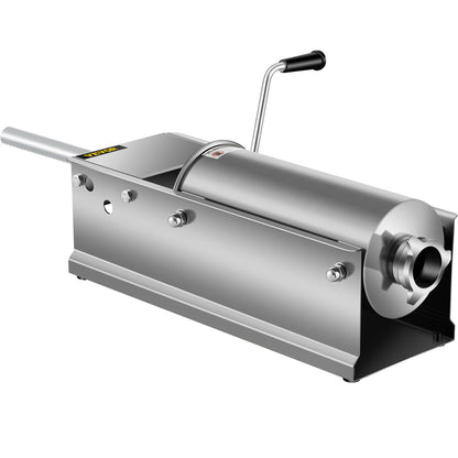 Manual Sausage Stuffer, 5 L / 11 LBS Horizontal Sausage Machine, Dual-Speed Meat Stuffer, Made of Food-Grade 304 Stainless Steel, Includes 5 Stuffing Tubes, for Home Kitchen Restaurant Commercia - Image 9