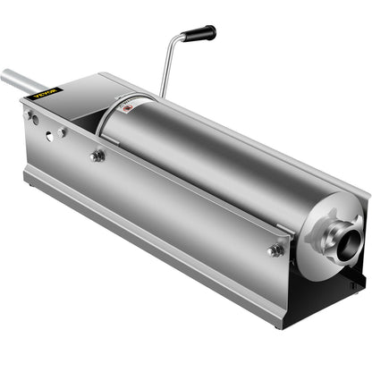 Manual Sausage Stuffer, 7 L / 15 LBS Horizontal Sausage Machine, Dual-Speed Meat Stuffer, Made of Food-Grade 304 Stainless Steel, Includes 5 Stuffing Tubes, for Home Kitchen Restaurant Commercia - Image 9