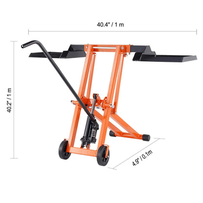 Lawn Mower Lift with Hydraulic Jack, 500 Lbs Weight Capacity, Solid Carbon Steel Lawn Mower Lift, Adjustable Movable Lawn Lifter for Riding Tractors and Zero Turn Lawn Mowers, Orange - Image 8