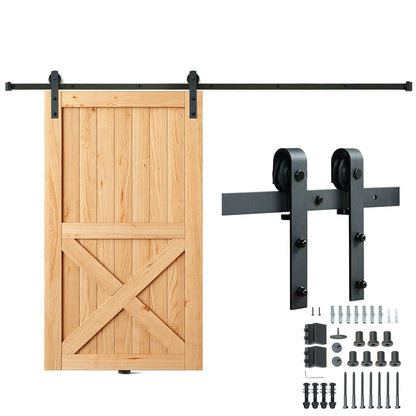 8FT Sliding Barn Door Hardware Closet Track Kit for Single Door J Hanger - Image 9