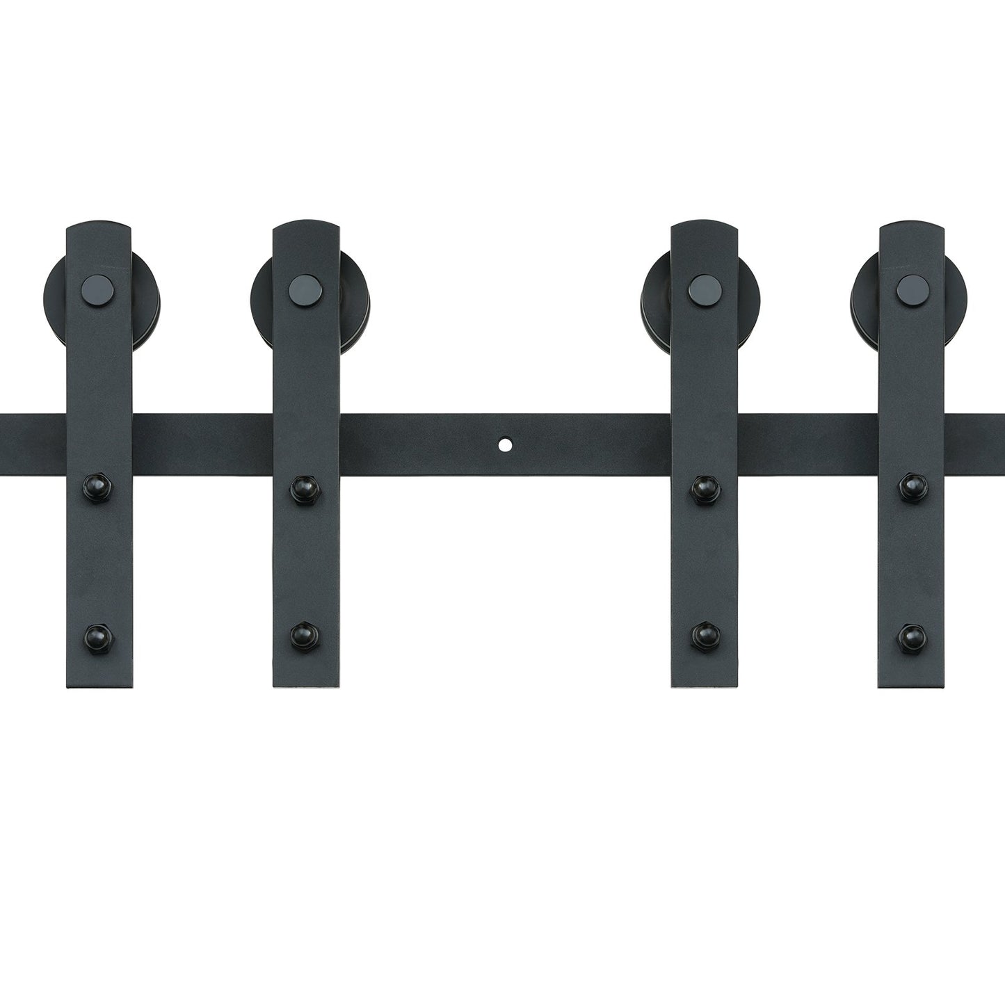 8FT Sliding Barn Door Hardware Closet Track Kit for Double Doors I Hanger