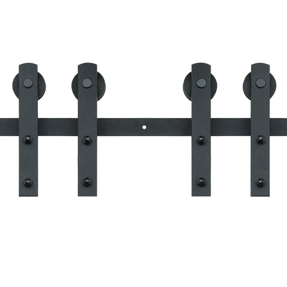 8FT Sliding Barn Door Hardware Closet Track Kit for Double Doors I Hanger