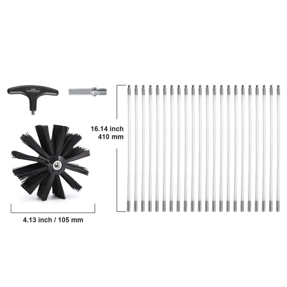 914.4CM Dryer Vent Cleaner Kit, 22 Pieces Duct Cleaning Brush, Reinforced Nylon Dryer Vent Brush, Dryer Cleaning Tools Lint Remover with Flexible Lint Trap Brush, Clamp Connectors - Image 8