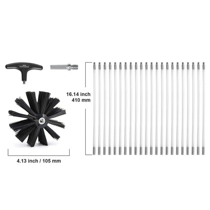 914.4CM Dryer Vent Cleaner Kit, 22 Pieces Duct Cleaning Brush, Reinforced Nylon Dryer Vent Brush, Dryer Cleaning Tools Lint Remover with Flexible Lint Trap Brush, Clamp Connectors - Image 8