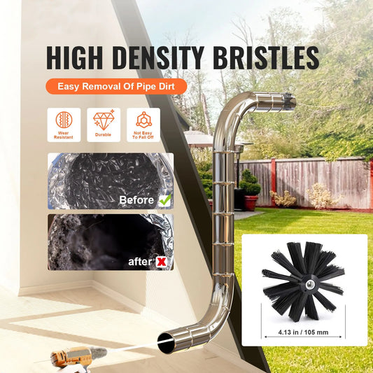 15.24M Dryer Vent Cleaner Kit, 37 Pieces Duct Cleaning Brush, Reinforced Nylon Dryer Vent Brush, Dryer Cleaning Tools Lint Remover with Flexible Lint Trap Brush, Clamp Connectors - Image 2