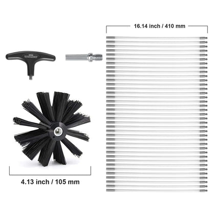 15.24M Dryer Vent Cleaner Kit, 37 Pieces Duct Cleaning Brush, Reinforced Nylon Dryer Vent Brush, Dryer Cleaning Tools Lint Remover with Flexible Lint Trap Brush, Clamp Connectors - Image 8