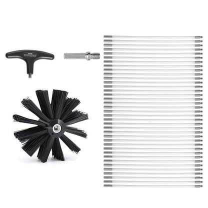 15.24M Dryer Vent Cleaner Kit, 37 Pieces Duct Cleaning Brush, Reinforced Nylon Dryer Vent Brush, Dryer Cleaning Tools Lint Remover with Flexible Lint Trap Brush, Clamp Connectors