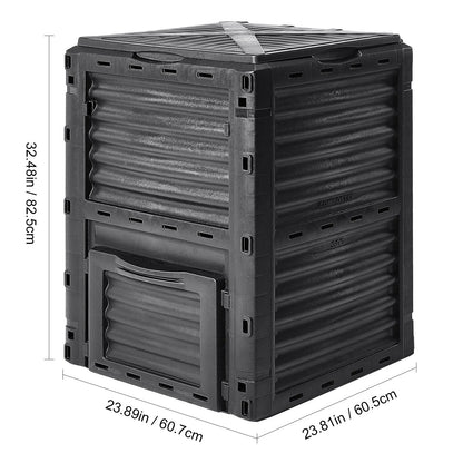 Garden Compost Bin 300 L, BPA Free Composter, Large Capacity Outdoor Composting Bin with Top Lid and Bottom Door, Easy Assembling, Lightweight, Fast Creation of Fertile Soil - Image 8
