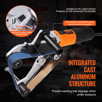 Pipe Tube Polisher Sander, 1300W Pipe Belt Sander with 6 Variable Speeds 1100-3200rpm, Professional Belt Sander Grinding Machine with 50PCS Sanding Belts for Burnishing Finishing Rust Removal - Image 3