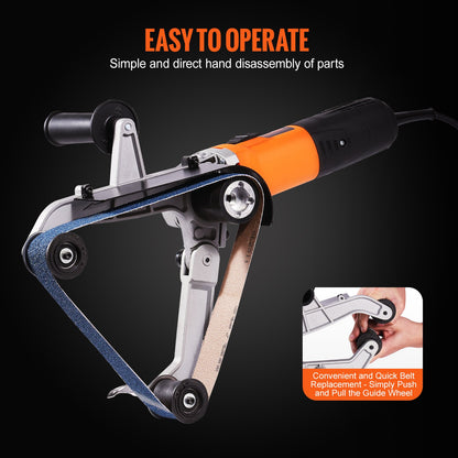 Pipe Tube Polisher Sander, 1300W Pipe Belt Sander with 6 Variable Speeds 1100-3200rpm, Professional Belt Sander Grinding Machine with 50PCS Sanding Belts for Burnishing Finishing Rust Removal - Image 5