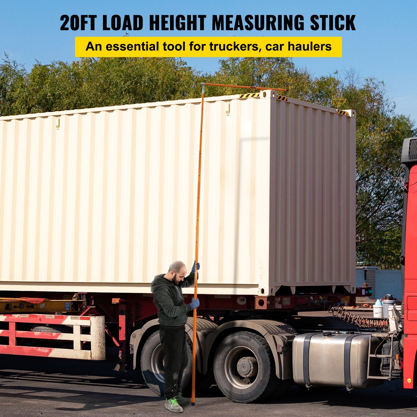 Load Height Measuring Stick 20' Sturdy Truck Height Stick Easy to Read - Image 2